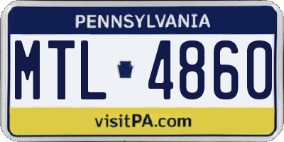 PA license plate MTL4860