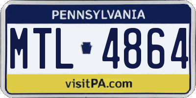 PA license plate MTL4864