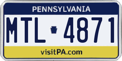 PA license plate MTL4871