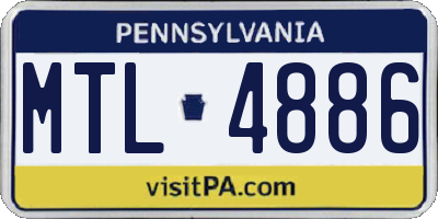 PA license plate MTL4886