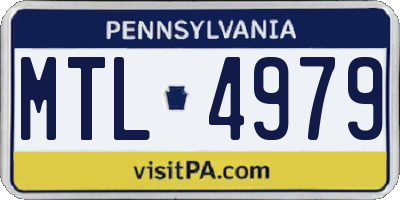 PA license plate MTL4979