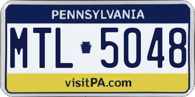 PA license plate MTL5048