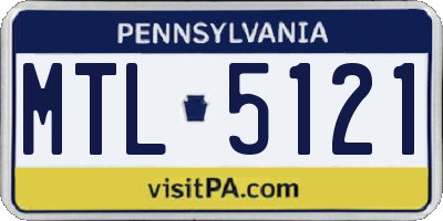 PA license plate MTL5121