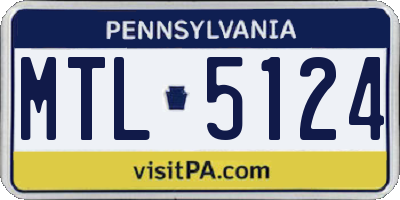 PA license plate MTL5124