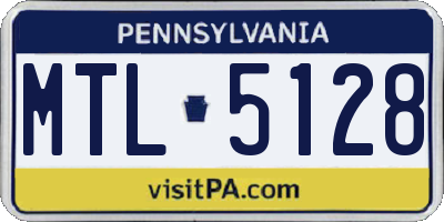 PA license plate MTL5128