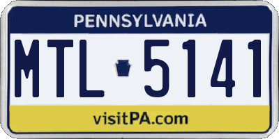 PA license plate MTL5141