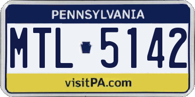 PA license plate MTL5142