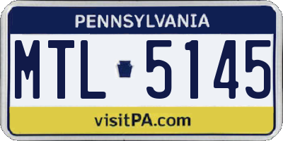 PA license plate MTL5145