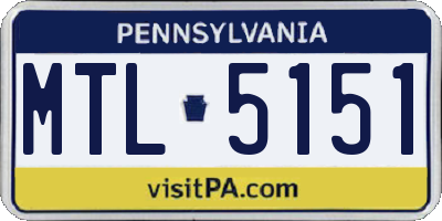 PA license plate MTL5151