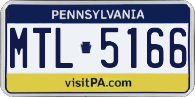PA license plate MTL5166