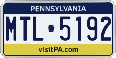 PA license plate MTL5192