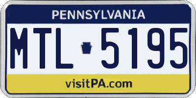 PA license plate MTL5195