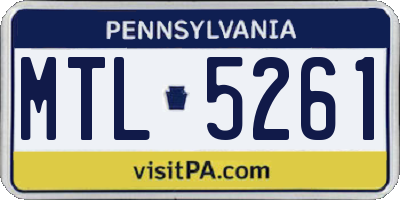 PA license plate MTL5261