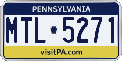 PA license plate MTL5271