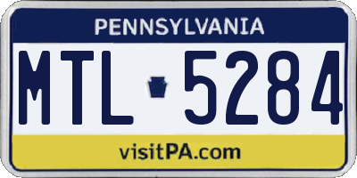 PA license plate MTL5284