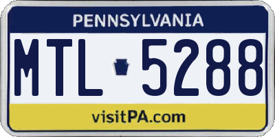 PA license plate MTL5288