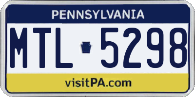 PA license plate MTL5298
