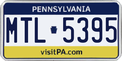 PA license plate MTL5395