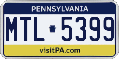 PA license plate MTL5399