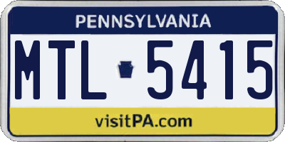 PA license plate MTL5415