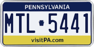 PA license plate MTL5441