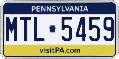 PA license plate MTL5459