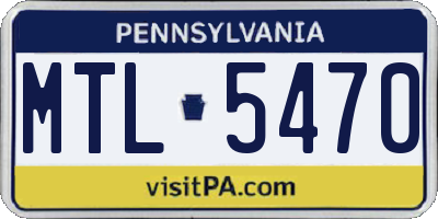 PA license plate MTL5470