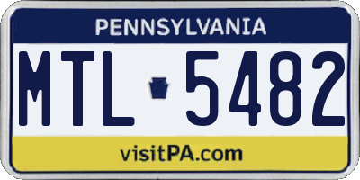 PA license plate MTL5482