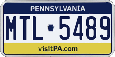 PA license plate MTL5489