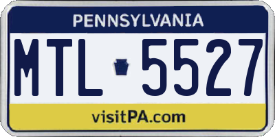 PA license plate MTL5527