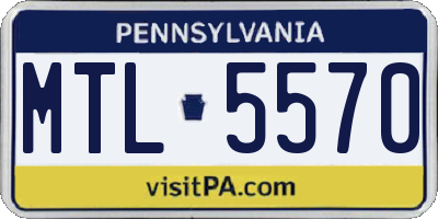 PA license plate MTL5570