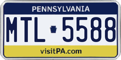 PA license plate MTL5588