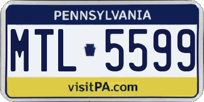 PA license plate MTL5599
