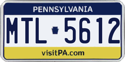 PA license plate MTL5612