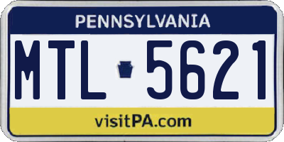 PA license plate MTL5621
