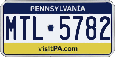 PA license plate MTL5782