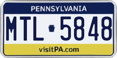 PA license plate MTL5848