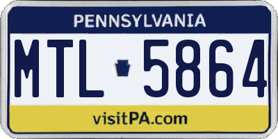 PA license plate MTL5864