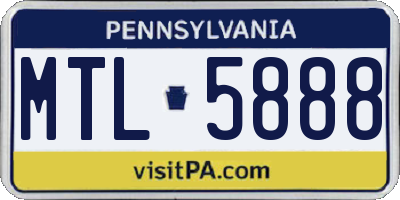 PA license plate MTL5888