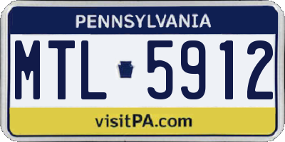 PA license plate MTL5912