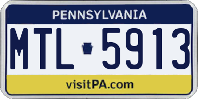 PA license plate MTL5913