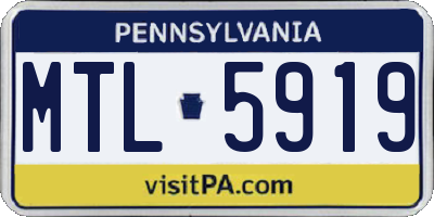 PA license plate MTL5919