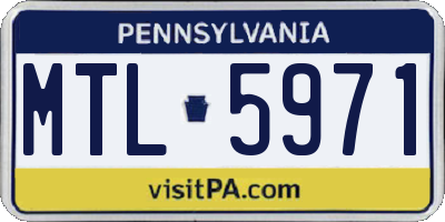 PA license plate MTL5971