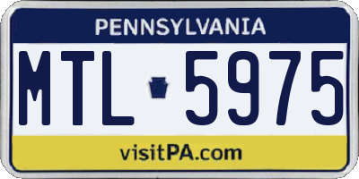 PA license plate MTL5975