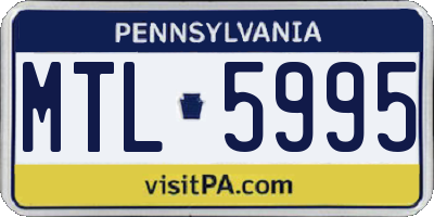 PA license plate MTL5995