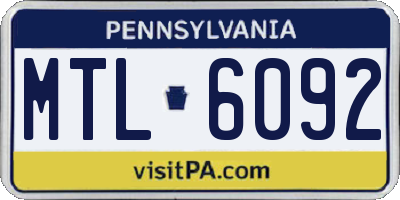 PA license plate MTL6092