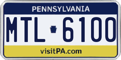 PA license plate MTL6100