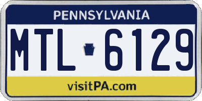 PA license plate MTL6129