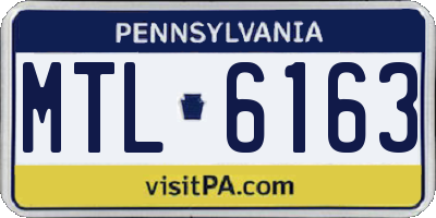 PA license plate MTL6163