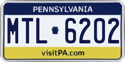 PA license plate MTL6202